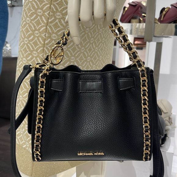 Michael Kors Women's Mina Small Belted Chain Crossbody Bag - Black - Shoulder - Picture 16 of 16